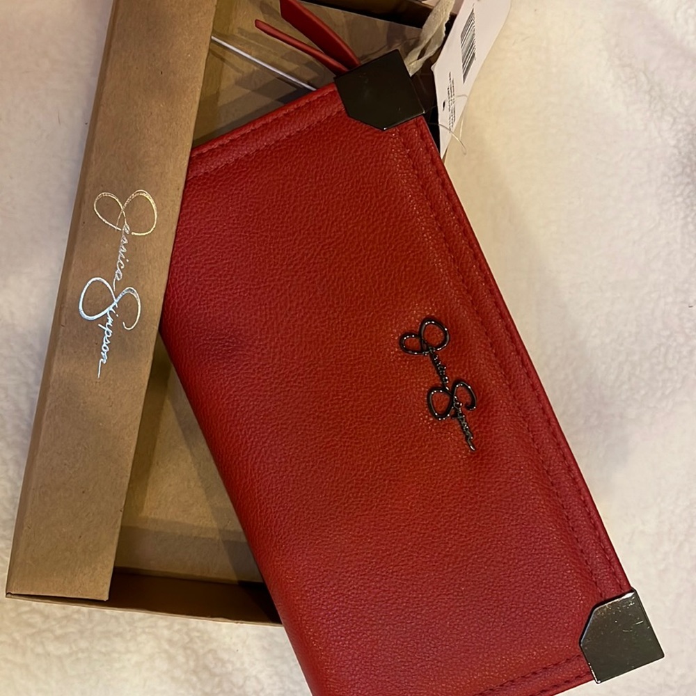 Jessica Simpson clutch/wallet. Deep red. Brand new.